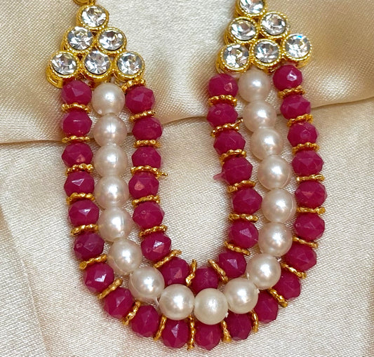Magenta Necklace / Haar for Mata Rani, Laddu Gopal, RK
