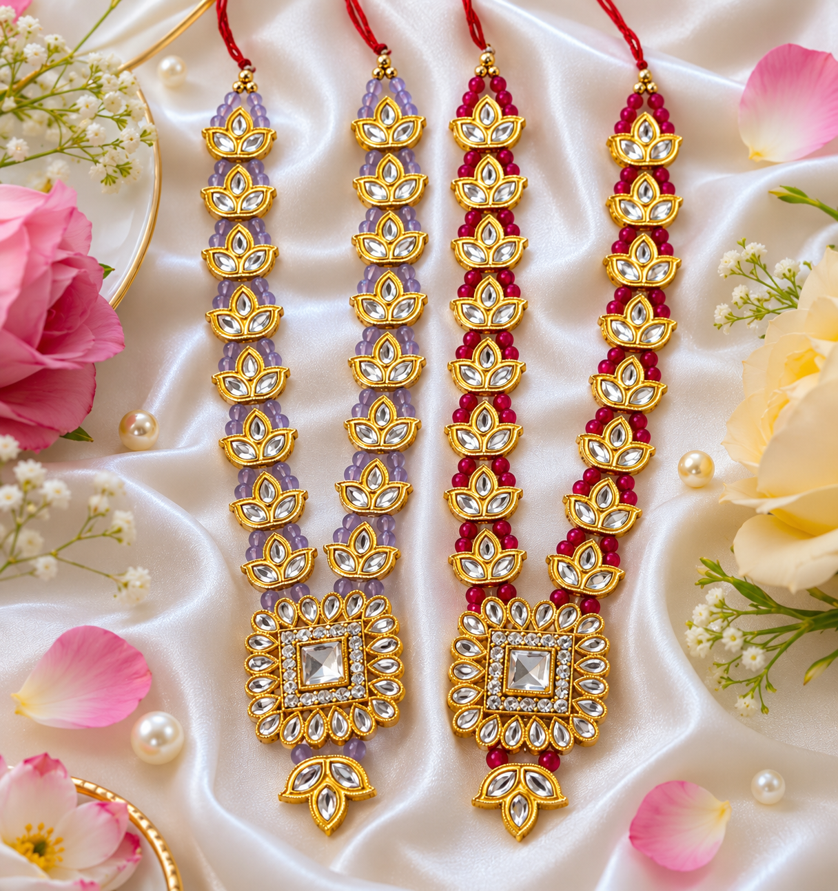 Nandlal Kundan Necklace Set(Pack of 2)