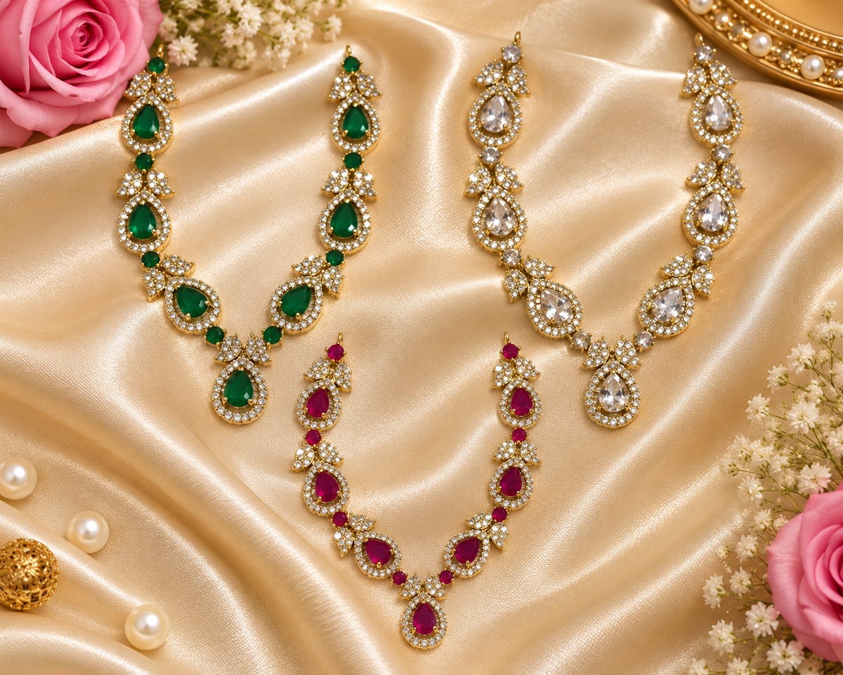 Harit Shwet Kusum Necklace Set (Pack of 3)