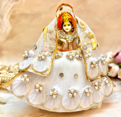 Mata Rani Sparkling White Lehenga, choli & Duppatta- 3 piece set