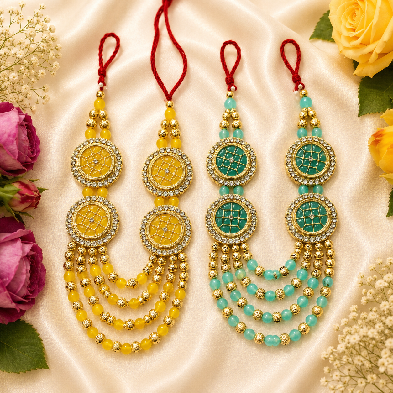 Gopal Kundan Necklace Set(Pack of 2)