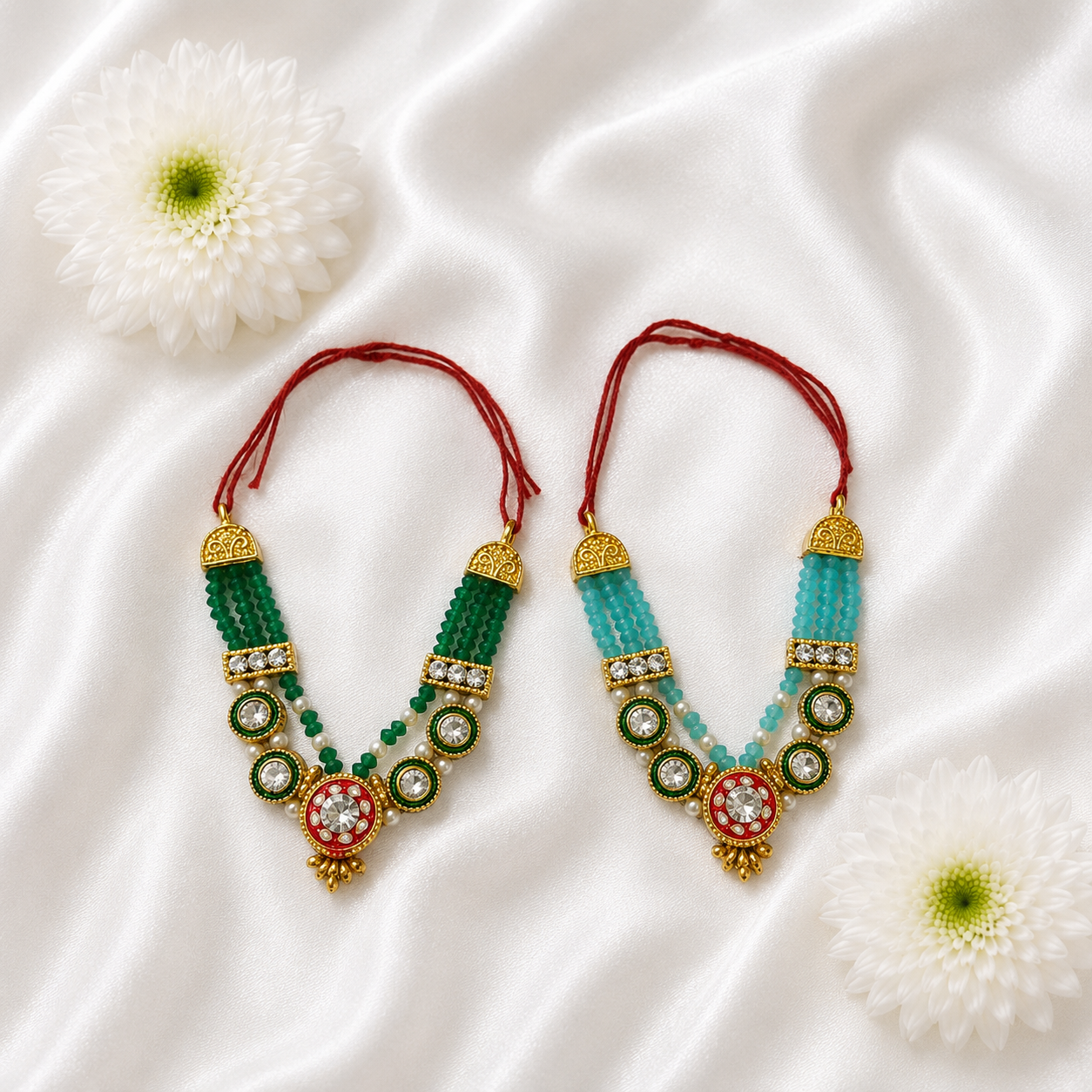 Hari Neel Necklace Set(Pack of 2)