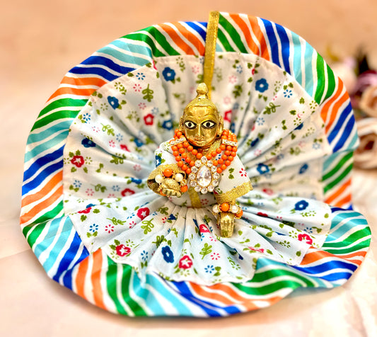 Leheriya Laddu Gopal Cotton Dress Blue & Pink (Pack of 2)