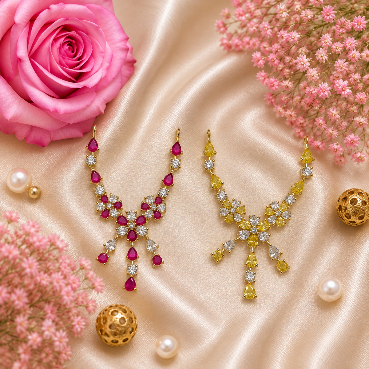 Ruby Shubh Necklace Set 