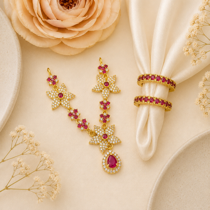 Ruby Ratna Necklace Kangan Set