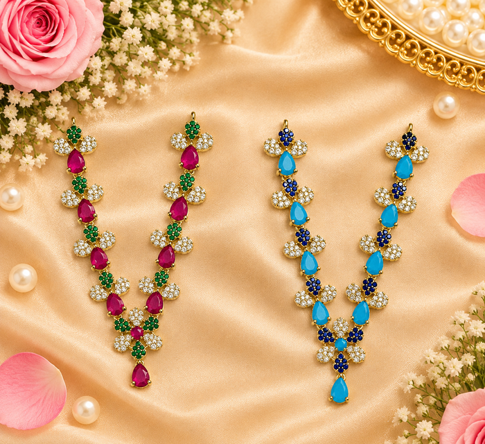 Shubh Neel Kusum Necklace Set (Pack of 2)
