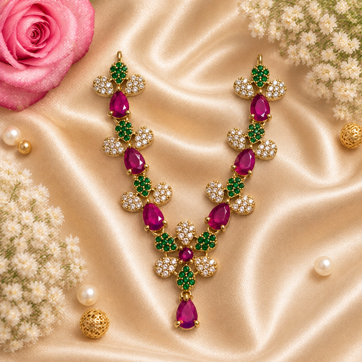Shubh Neel Kusum Necklace Set (Pack of 2)