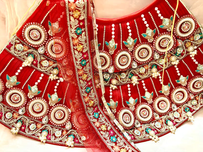 Luxe - Durga Maa Trishakti Mata Rani Lehenga, choli & duppatta- 3 piece set
