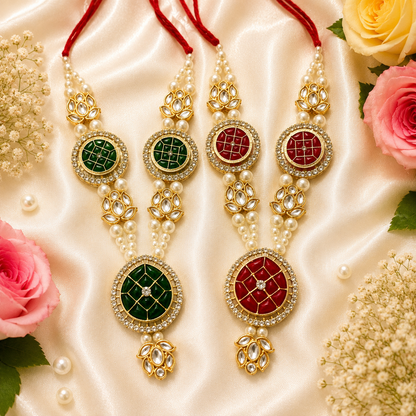 Rajsi Kundan Necklace Set(Pack of 2)