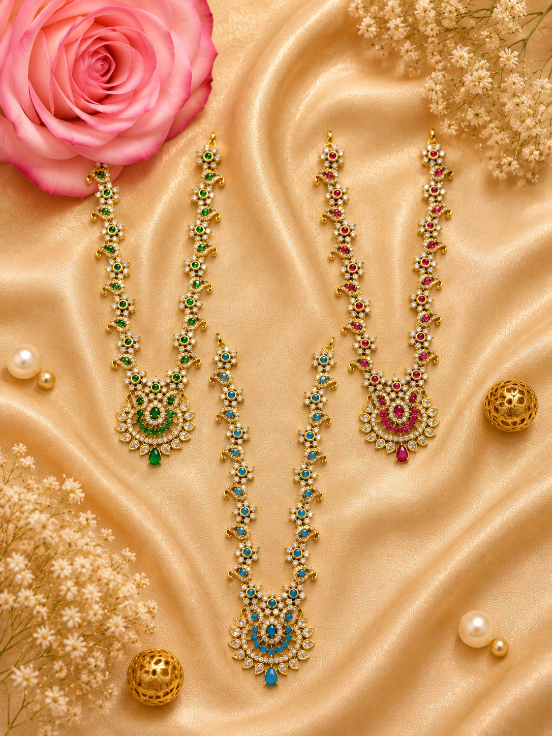 Yamuna Ratna Necklace Set (Pack of 3)