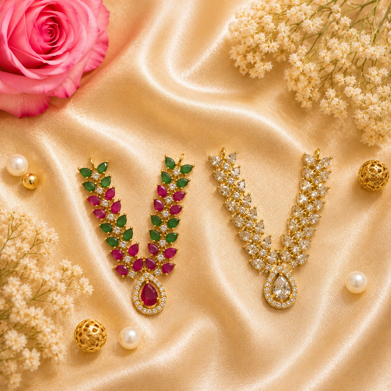 Vrinda Vaibhav Necklace Set (Pack of 2)