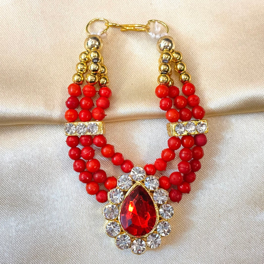 Red Stone Necklace / Haar for laddu gopal ji