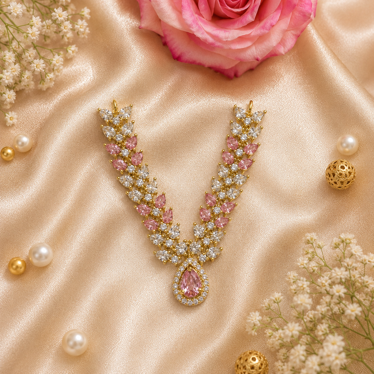 Ruby Manikya Necklace Set (Pack of 2)