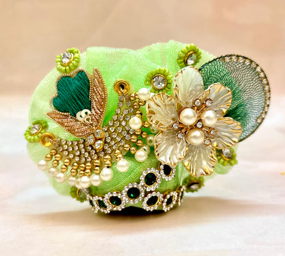 Teej Special Green Laddu Gopal Dress (4 piece set)
