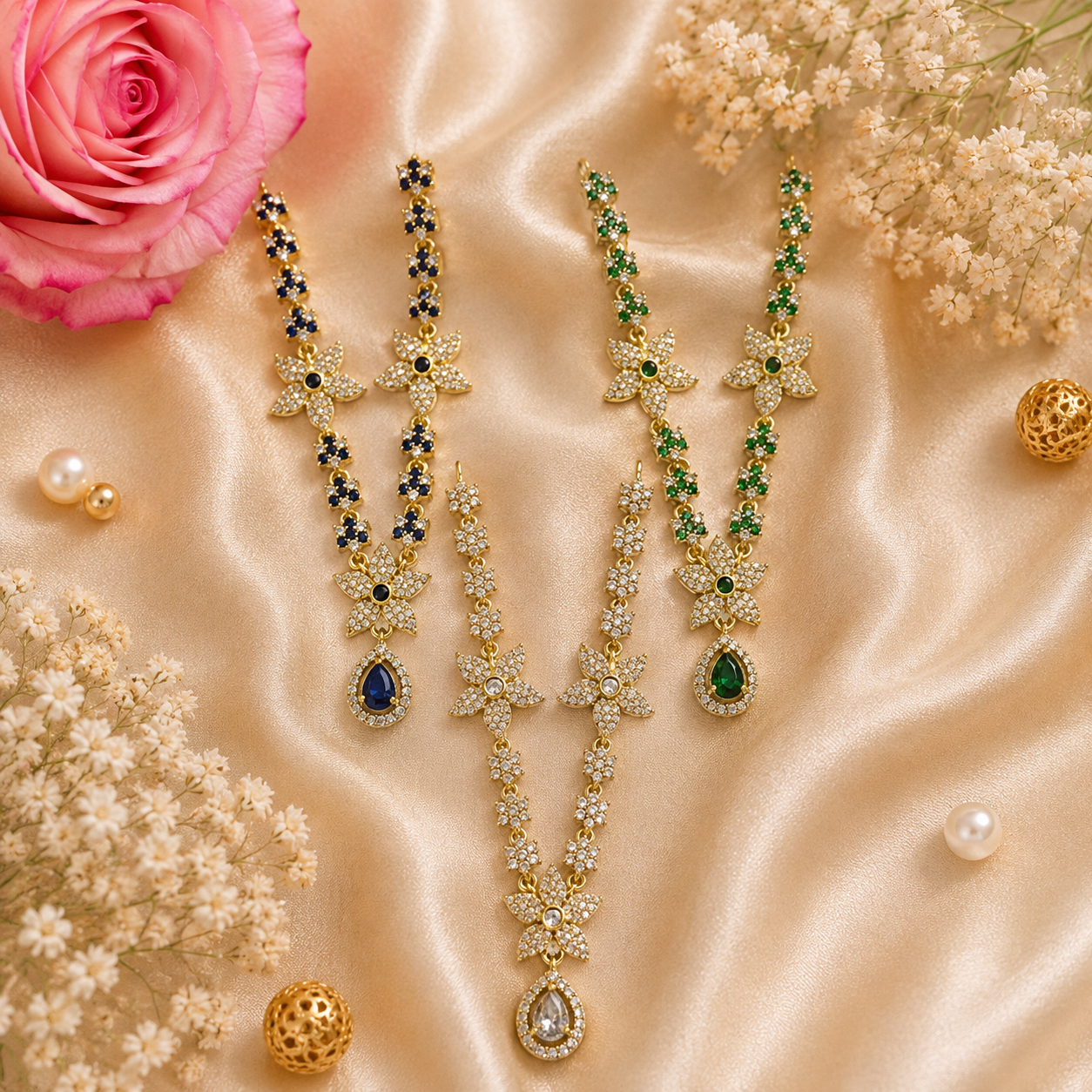Yamuna Neel Necklace Set (Pack of 3)