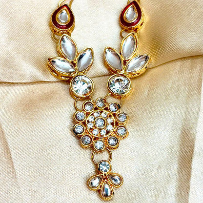 Red Kundan Necklace / Haar for Mata Rani, Laddu Gopal, RK (4no-6no)