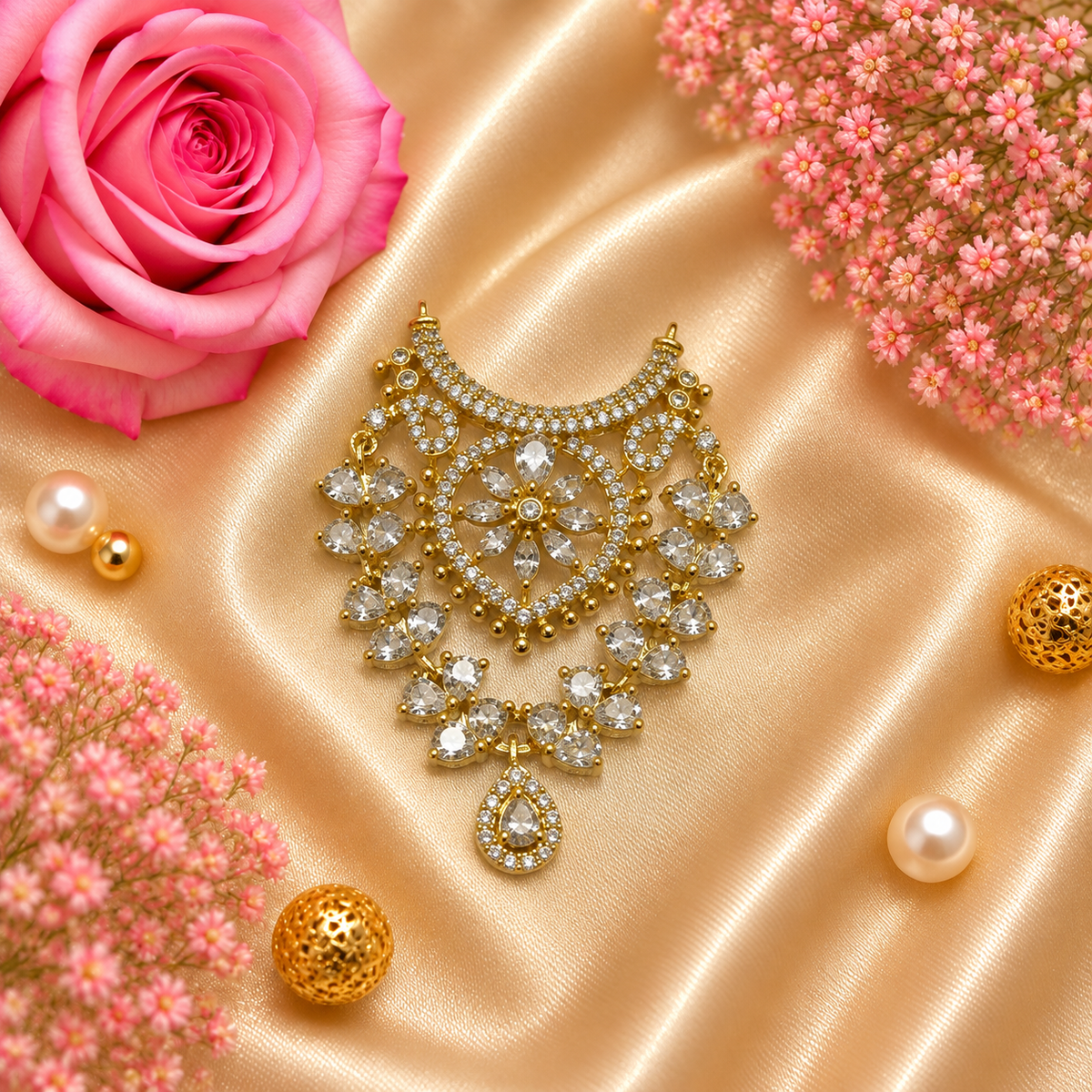 Sagar Shwet Necklace Set