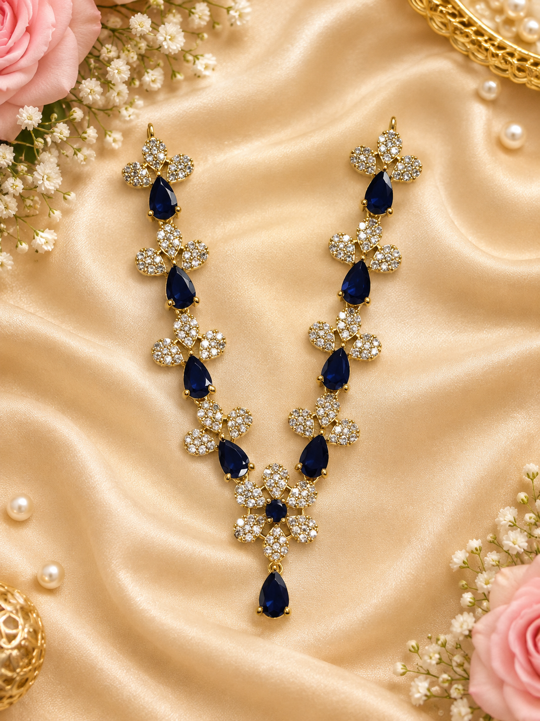 Neel Ruby Harit Necklace Set (Pack of 3)