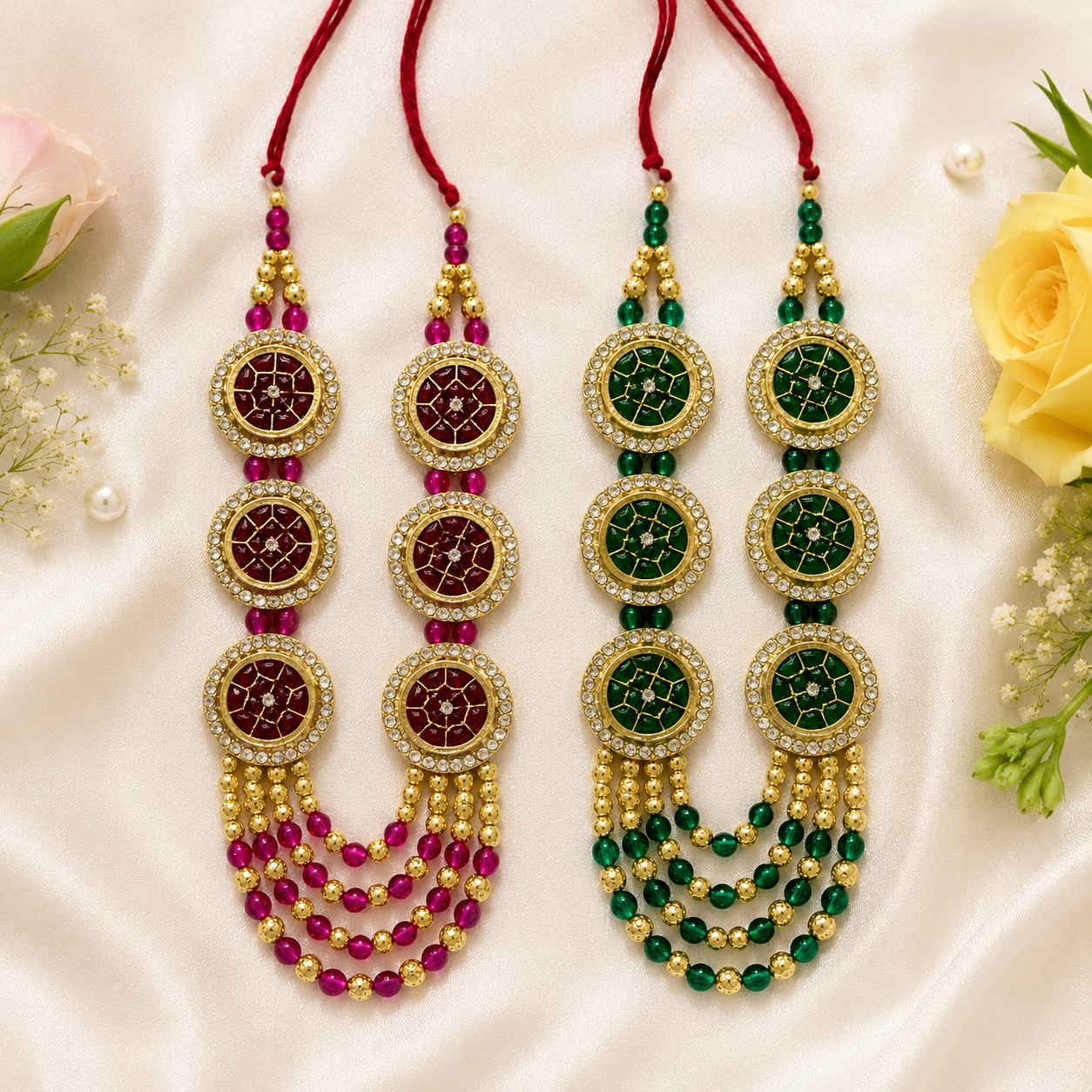 Ratna Kundan Necklace Set(Pack of 2)