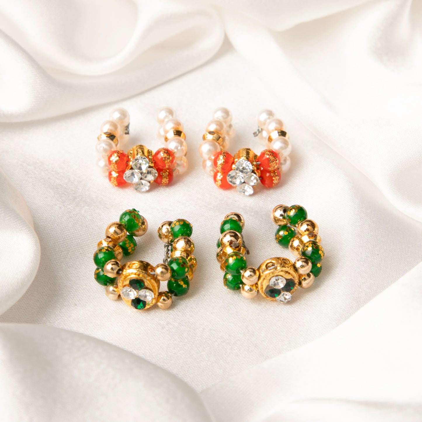 Aishwarya ratna rajsi kangan for laddu gopal size 1-2 with pearl and green stone design premium look