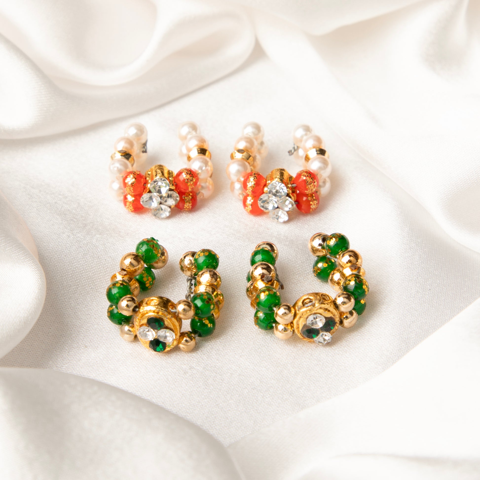 Aishwarya ratna rajsi kangan for laddu gopal size 1-2 with pearl and green stone design premium look