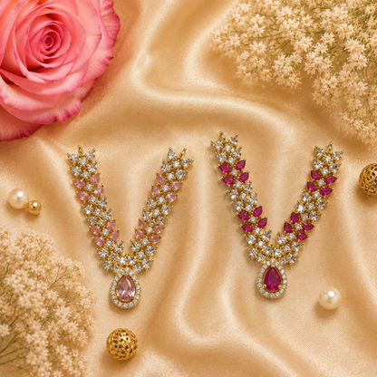 Ruby Manikya Necklace Set (Pack of 2)