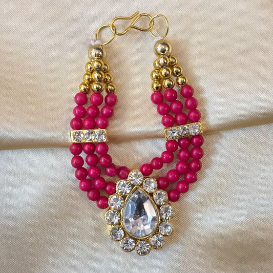 Dark Pink Stone Necklace / Haar for laddu gopal ji
