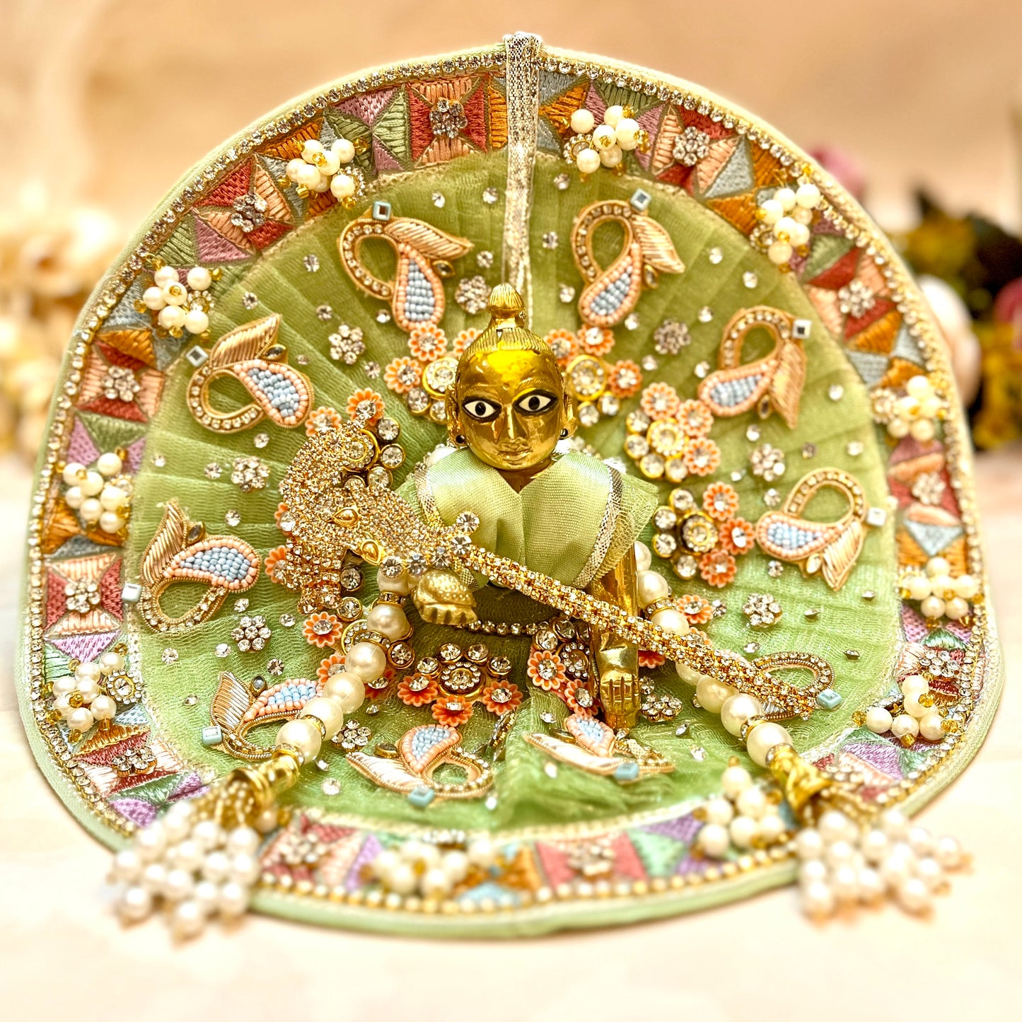 Hari Mukhi Roop Laddu Gopal Vastra – Green (Get 1 Patka & Necklace Free)
