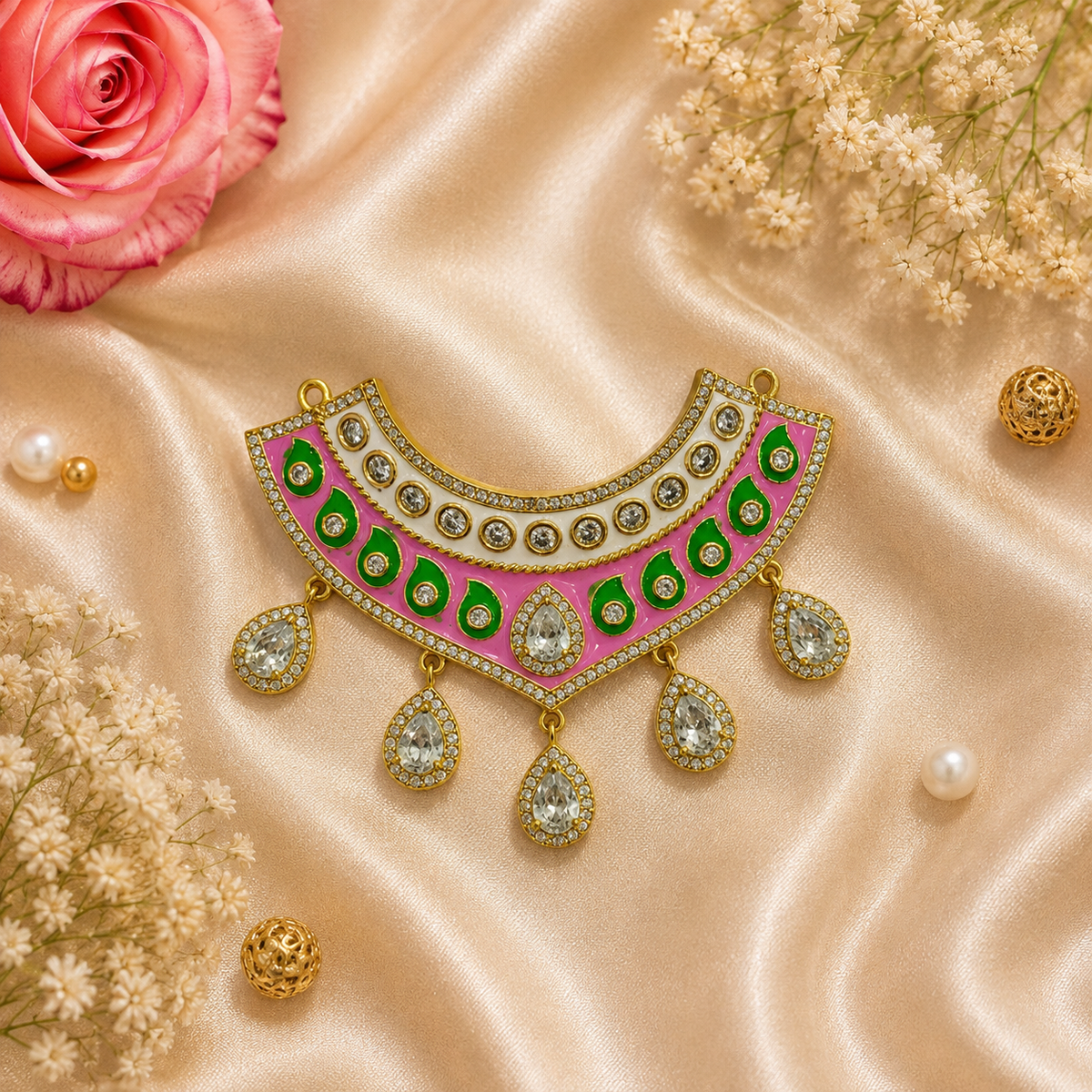 Harit Shwet Bhakti Necklace Set