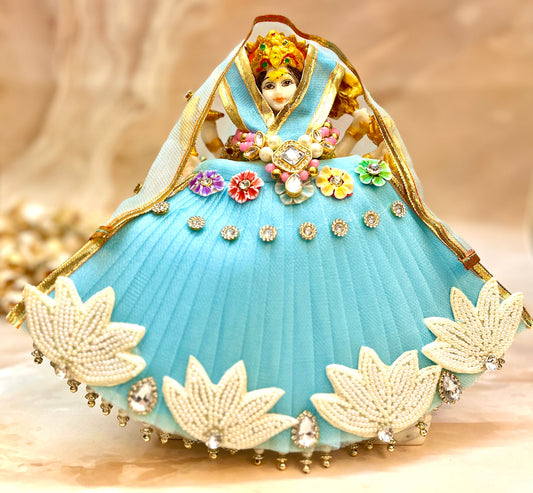 Mata Rani Pastel Blue Lehenga, choli & Duppatta- 3 piece set