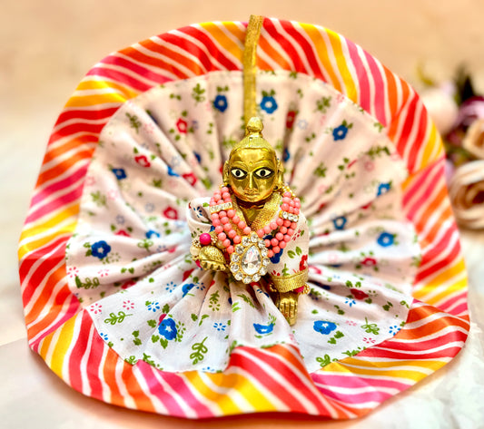 Leheriya Laddu Gopal Cotton Dress Yellow & Pink  (Pack of 2)