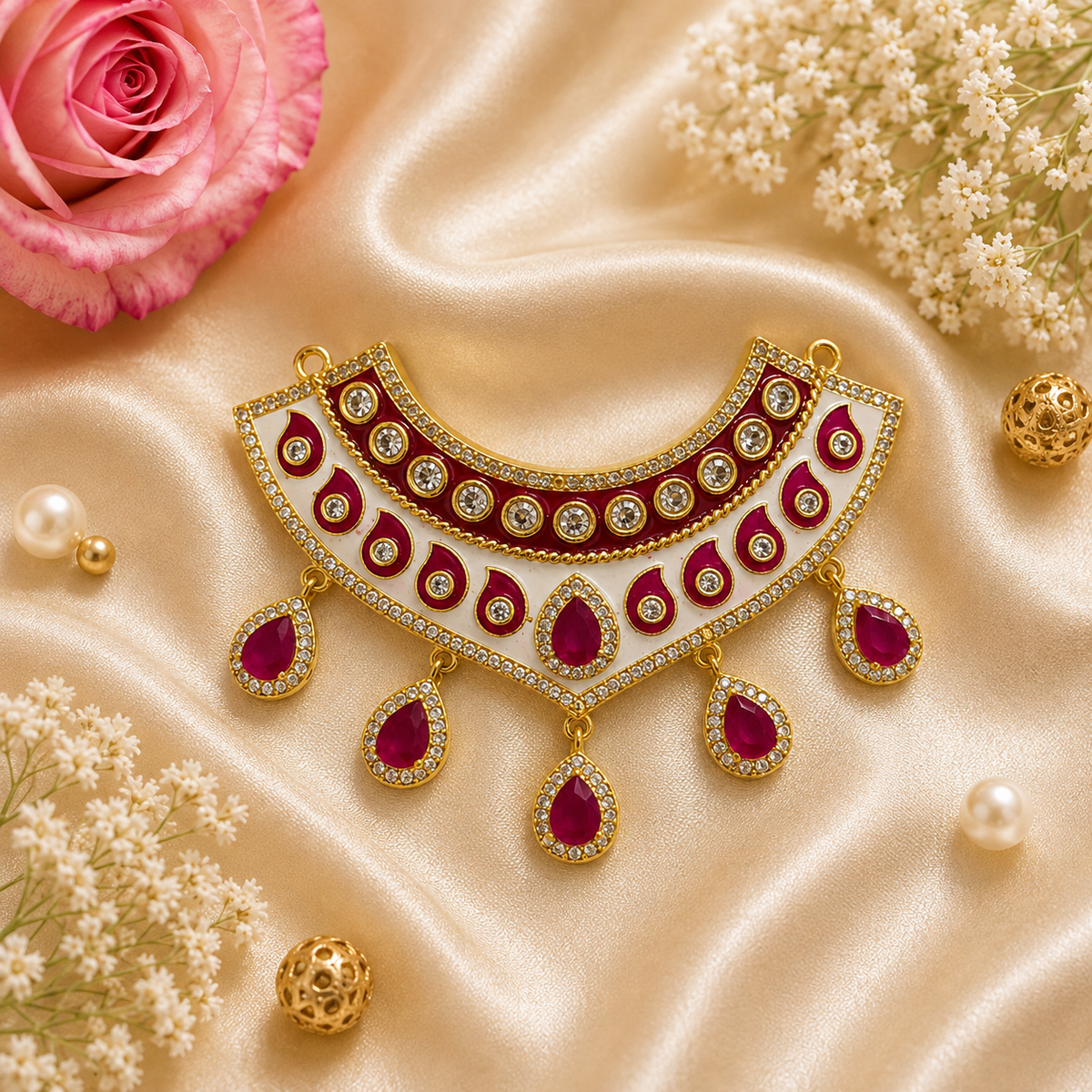 Ruby Rang Utsav Necklace Set