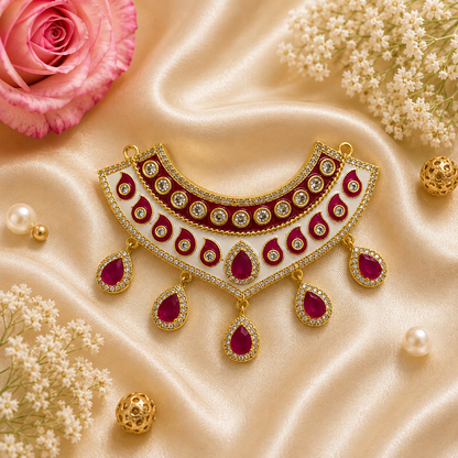 Ruby Rang Utsav Necklace Set