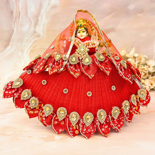 Red Bandhej Mata Rani Dress