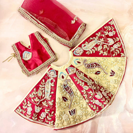 Luxe - Durga Maa Kalyani Mata Rani Lehenga, choli & duppatta- 3 piece set