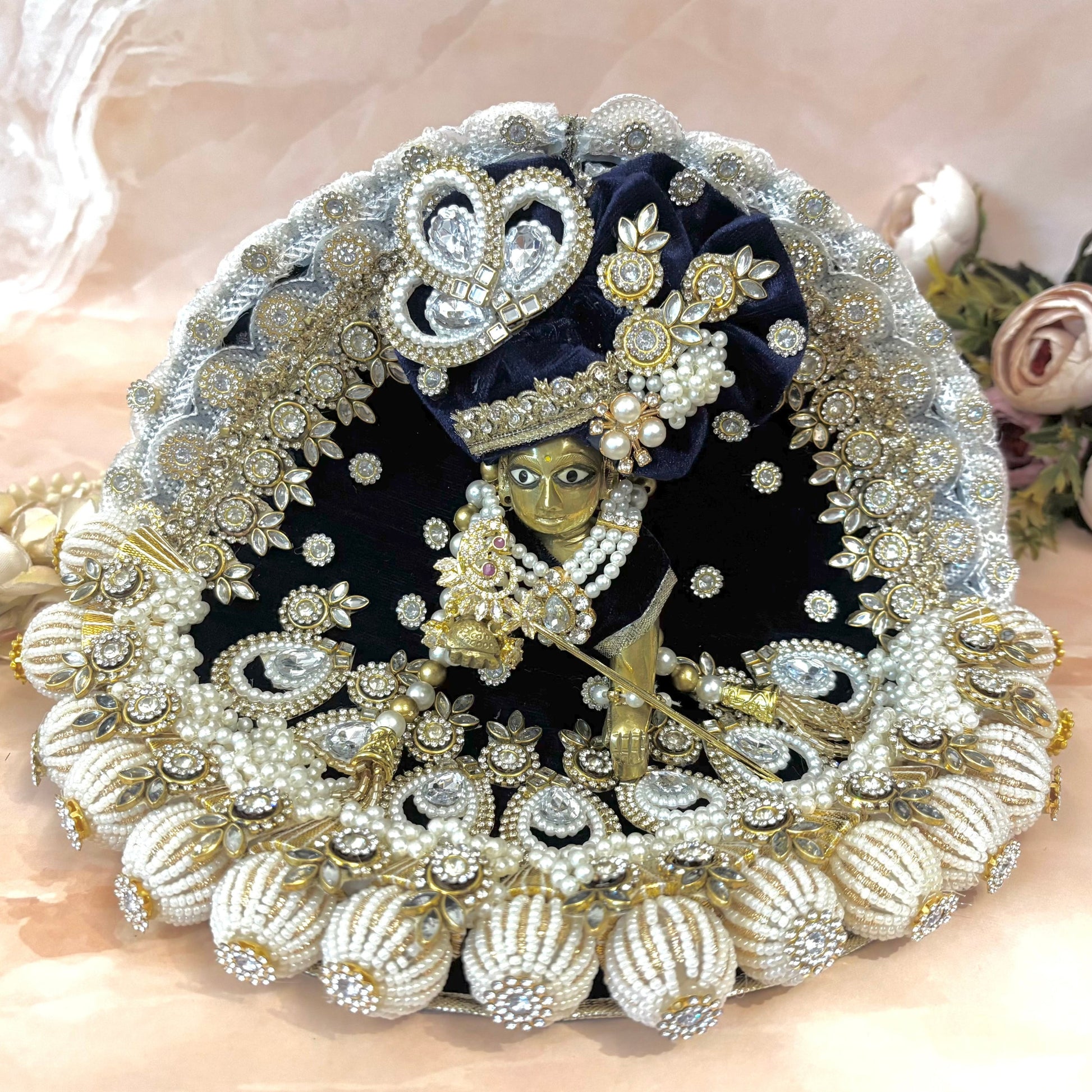 Neelrajya Pearl Velvet Laddu Gopal Dress