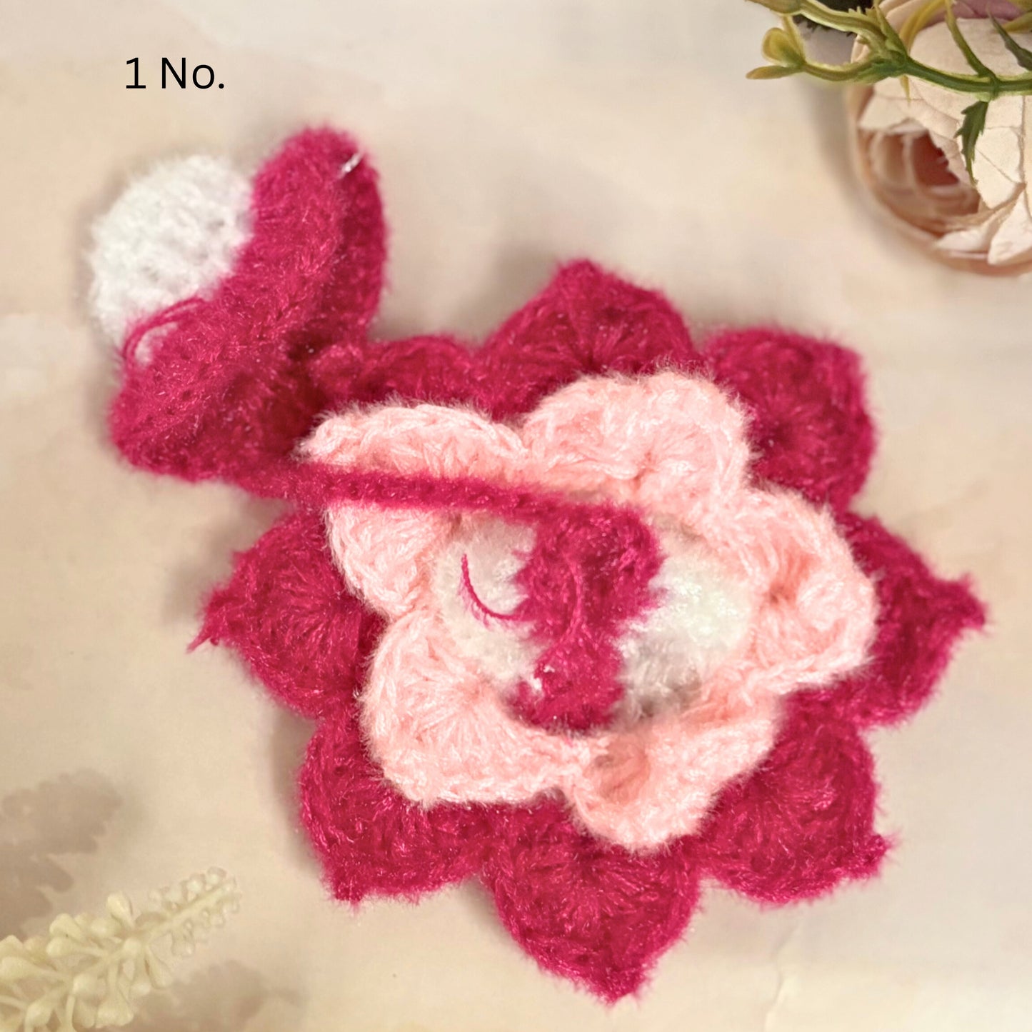 Magenta & White Lotus Woollen Laddu Gopal Dress