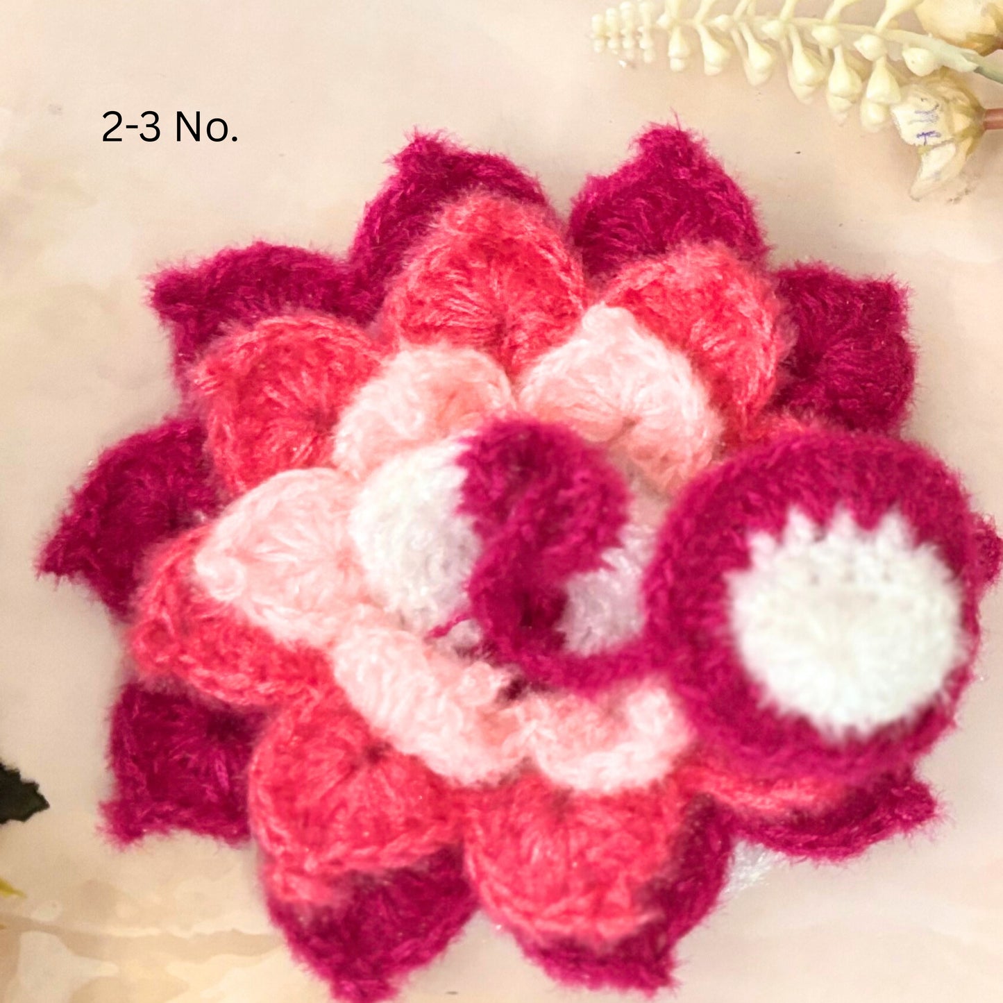 Magenta & White Lotus Woollen Laddu Gopal Dress