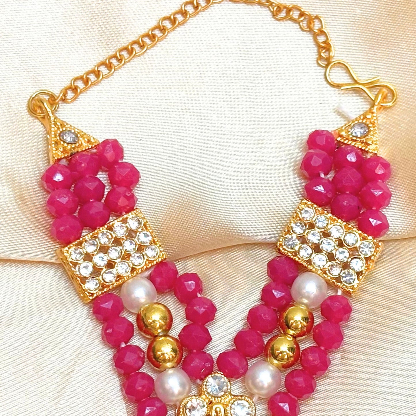 Magenta Jerken Necklace / Haar for Mata Rani, Laddu Gopal, RK (5no - 7n0)