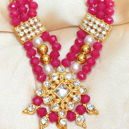 Magenta Jerken Necklace / Haar for Mata Rani, Laddu Gopal, RK (5no - 7n0)