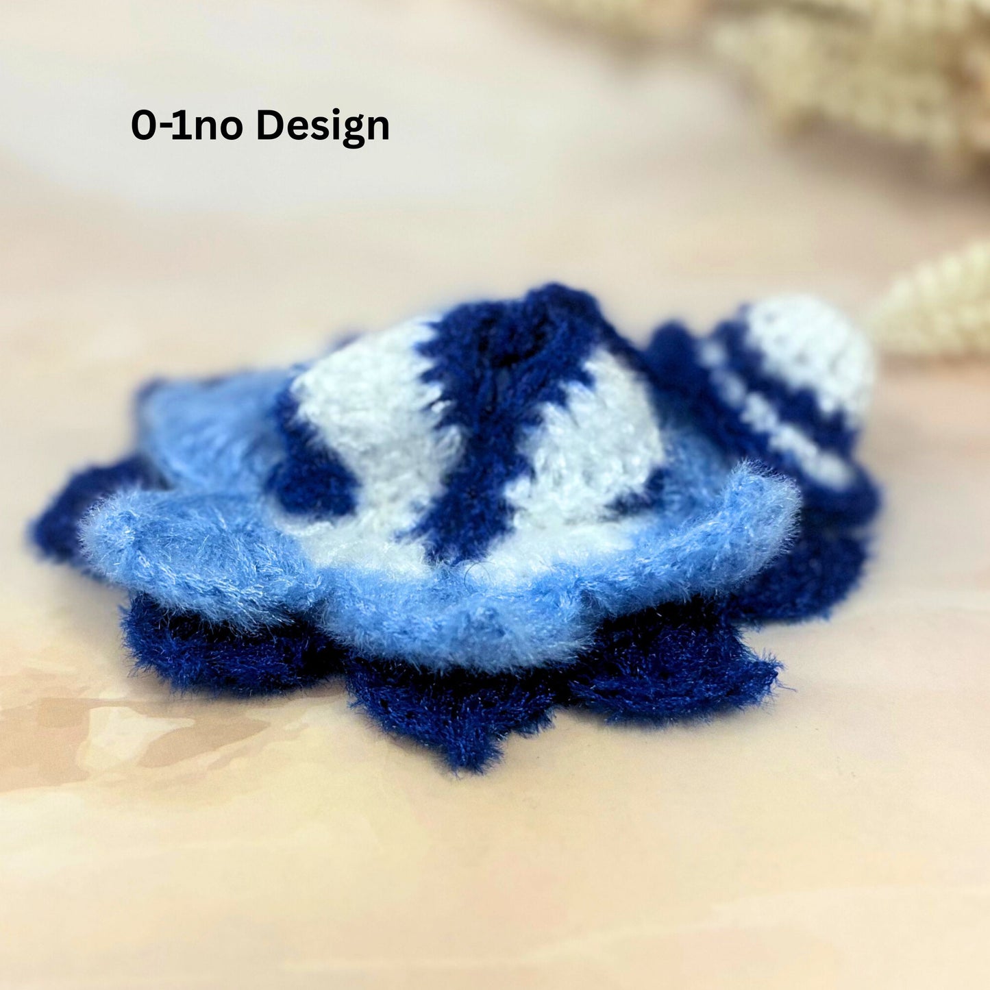 Blue with White Lotus Woollen Laddu Gopal Dress