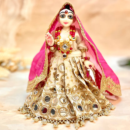 Iskcon Inspired Chandrika Roop Radhe Krishna Dress - 7 piece set
