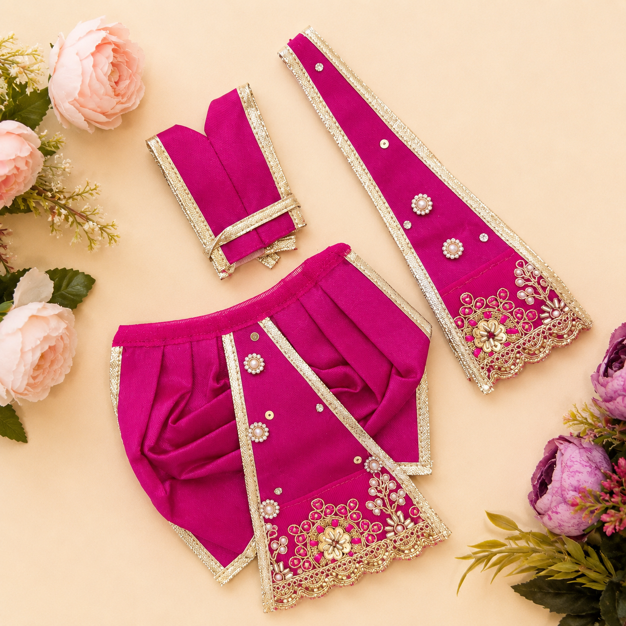 Ruby Vrindam Dhoti Set