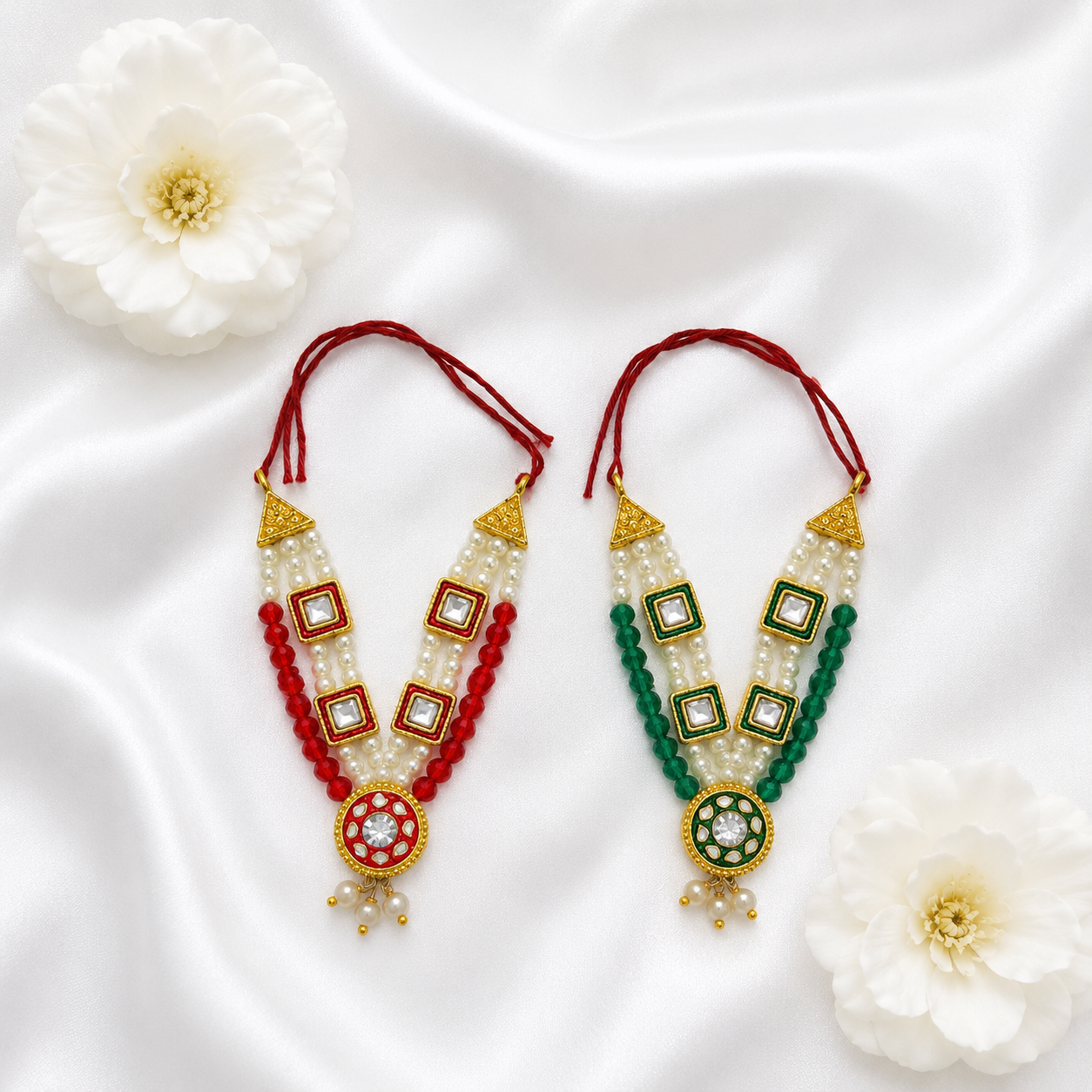 Kishori Gulhar Necklace Set(Pack of 2)