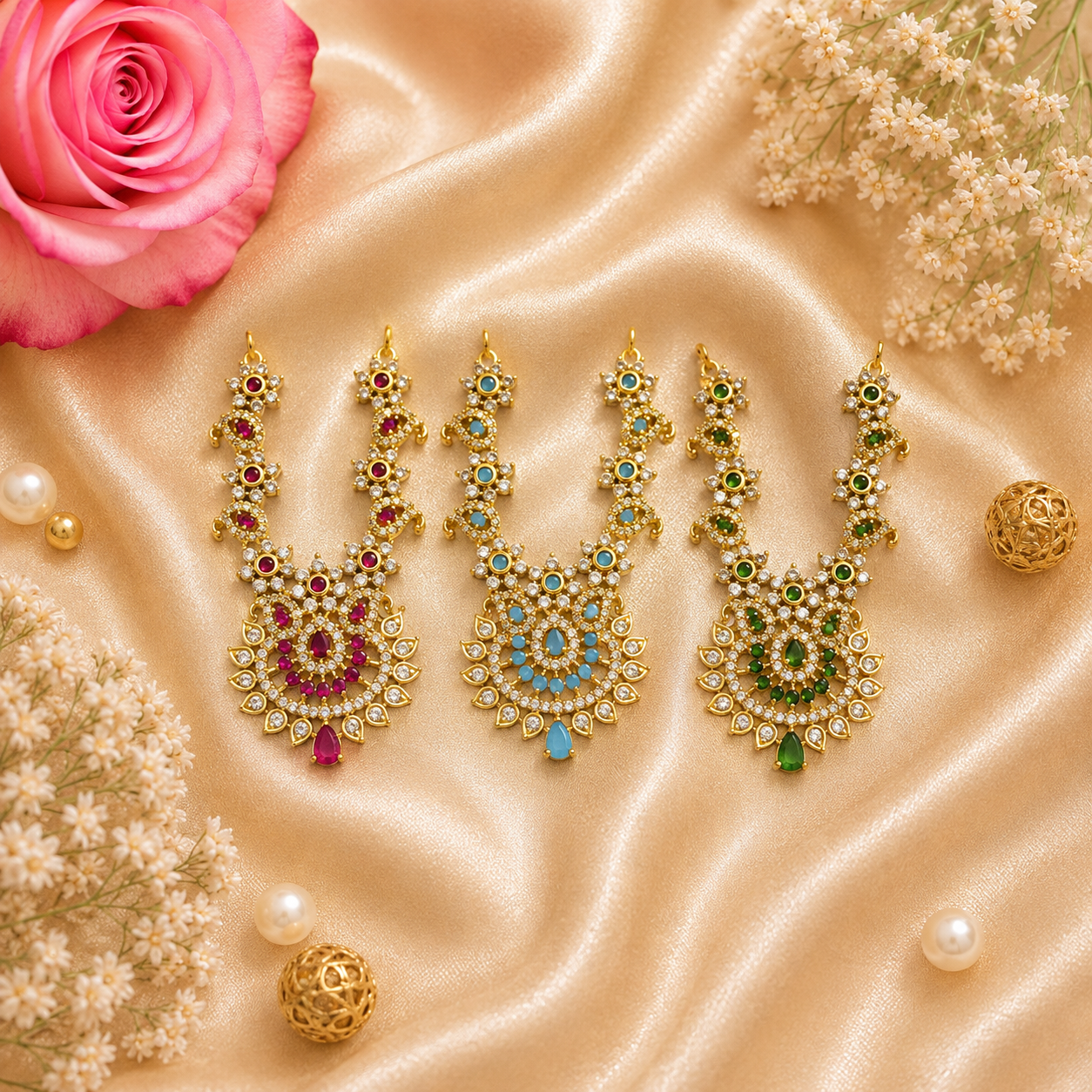 Yamuna Ratna Necklace Set (Pack of 3)
