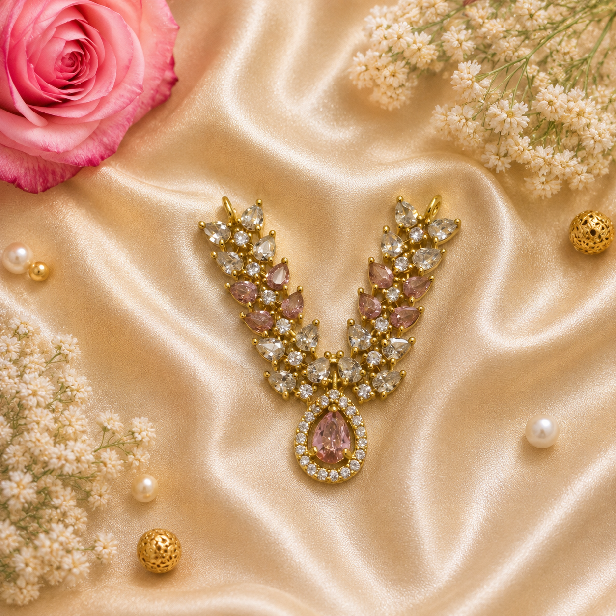 Ruby Manikya Necklace Set (Pack of 2)