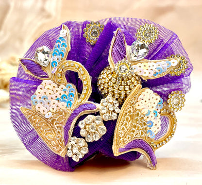 Dark Purple Sequence Laddu Gopal Dress