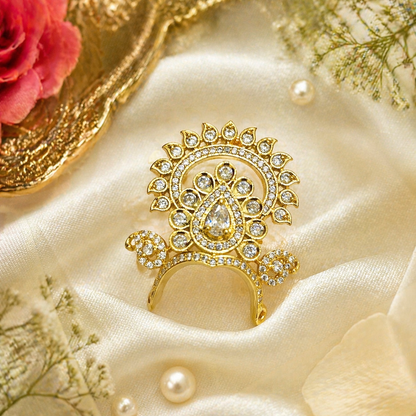 Surya Mayur crystal stone mukut for Laddu Gopal Ji 