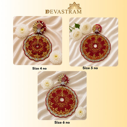 Luxe - Golden Red Leaf Hand Embroidered Laddu Gopal Dress (5 piece set)