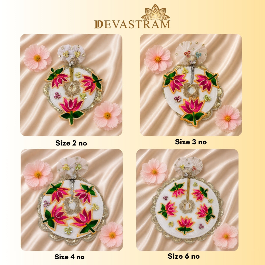 White & Pink Lotus Laddu Gopal Dress